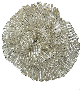 Clear Beaded Flower Design Napkin Rings