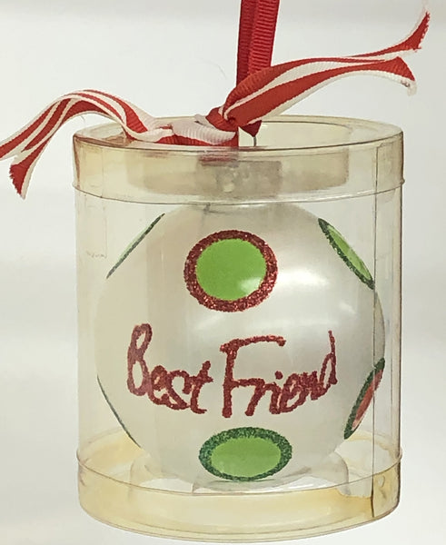 Ganz 3" Best Friend Glass Christmas Ornament