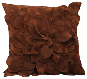 Brown Flower Petal Design Pillow
