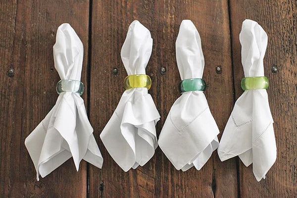 Translucent Napkin Rings Set of 4 in Assorted Spring Colors