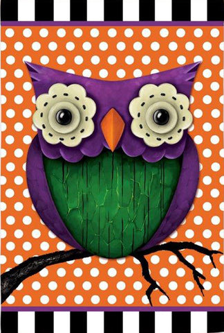 Whimsical Owl Garden Flag