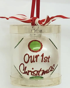 Ganz 3" Our First Christmas Glass Christmas Ornament