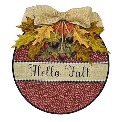 Embroidery Hoop Hello Fall Wreath