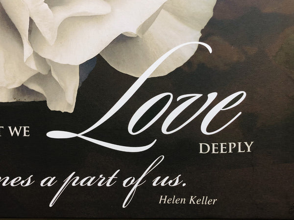 Camelia Flower Canvas Decorative Picture With Helen Keller Quote