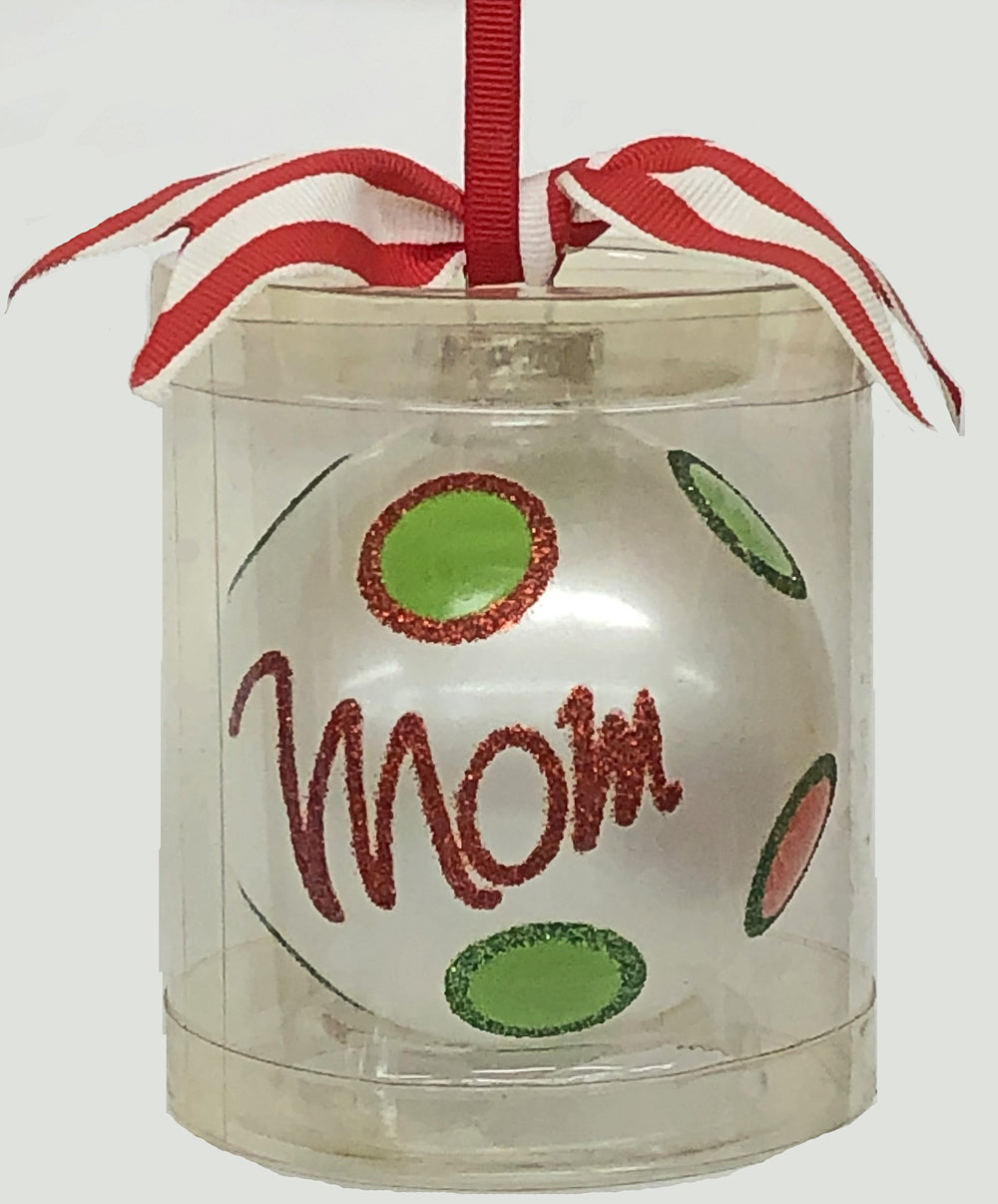 Ganz 3" Mom Glass Christmas Ornament