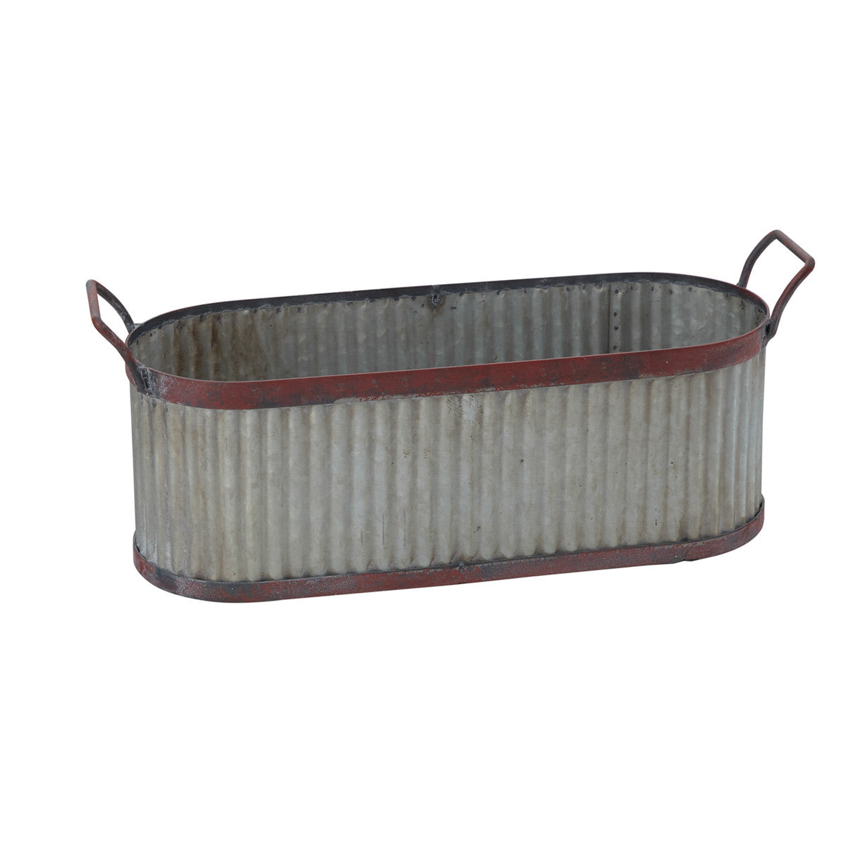 Lexington Galvanized Rustic Trough Containers Set of 2