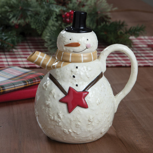 Snow Friends Snowman Ceramic Teapot