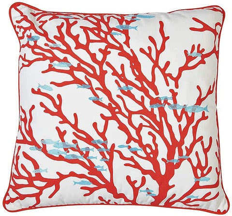 Orange Coral Design 18" Throw Pillow