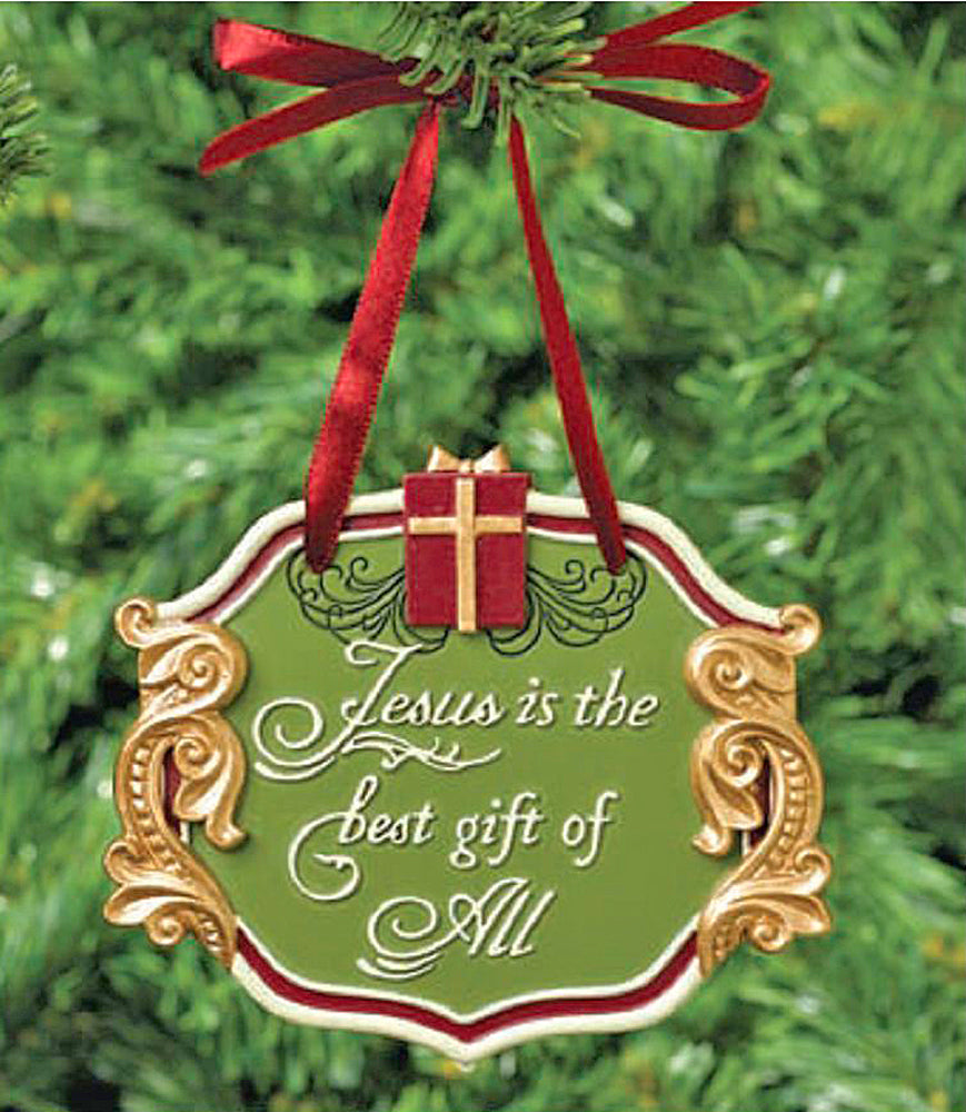 Jesus Is The Best Gift Christmas Ornament - Set of 2