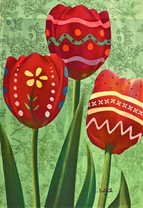 Easter Egg Tulips Garden Flag