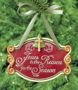 Jesus Is The Reason Christmas Ornament - Set of 2