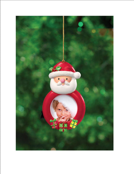 Snowman, Penguin, Santa & Reindeer Photo Frames Christmas Ornaments Set of 4
