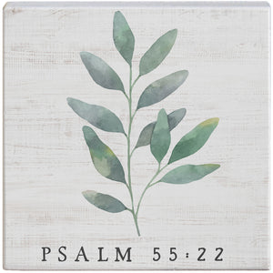 Psalm 55:22 Palm Leaves Gift-A-Block Greeting