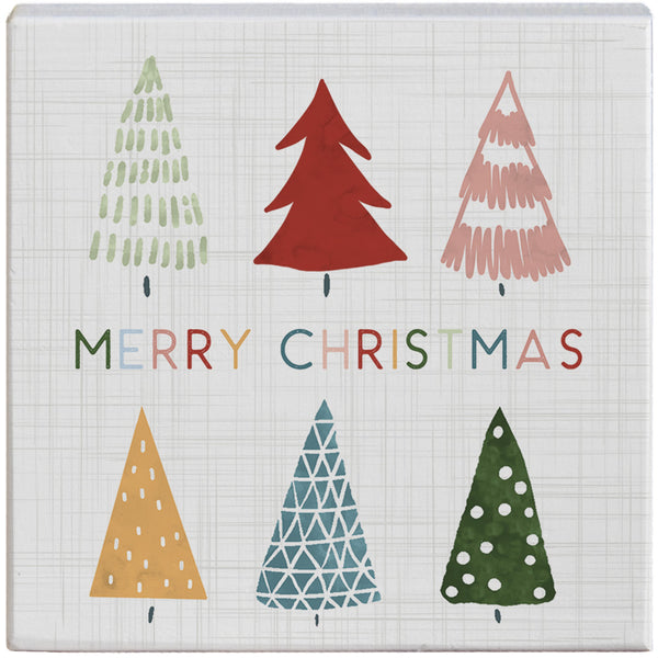 Merry Christmas Trees Gift-A-Block Greeting