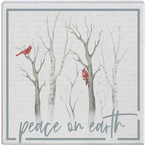 Peace On Earth Cardinals Small Talk Square Block