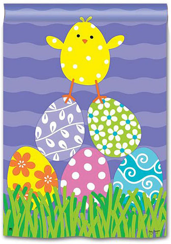 Chicks Rule Easter Eggs Large Flag