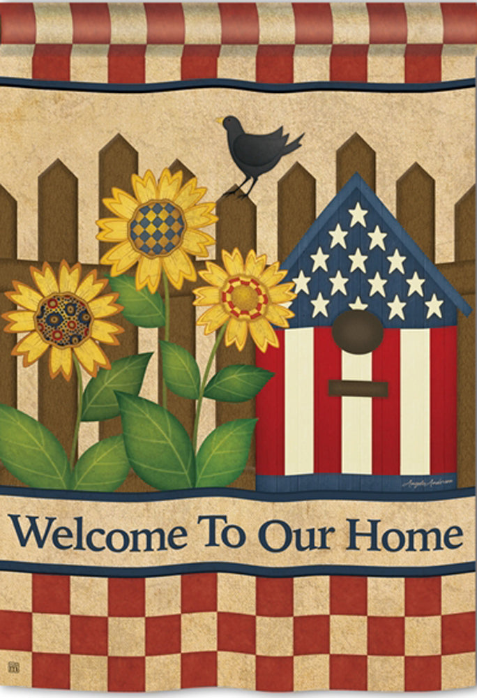 Americana Welcome Garden Large Flag