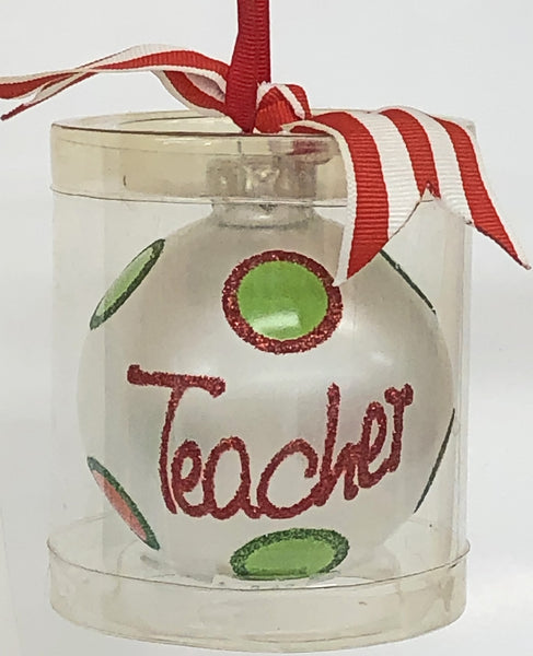 Ganz 3" Teacher Glass Christmas Ornament